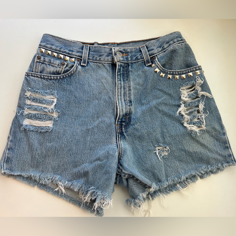 Levi’s vintage studded cut-off denim shorts